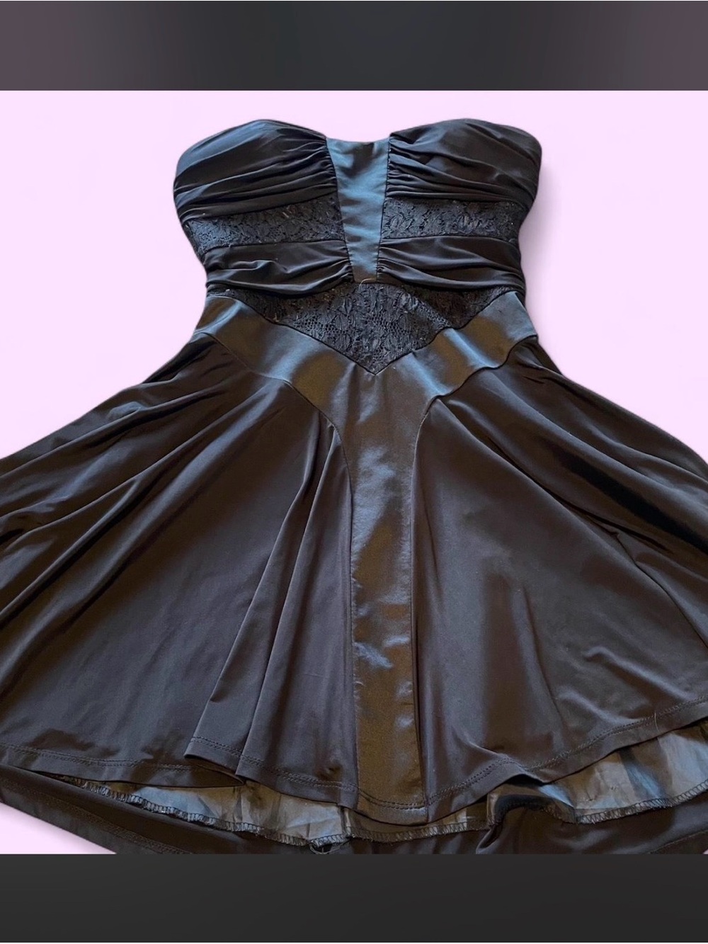 XOXO Black Women's Skater Dress with Lace overlays - Picture 9 of 9